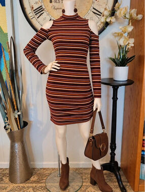 Rue 21 Y2K Striped Cutout Mini Dress Size S